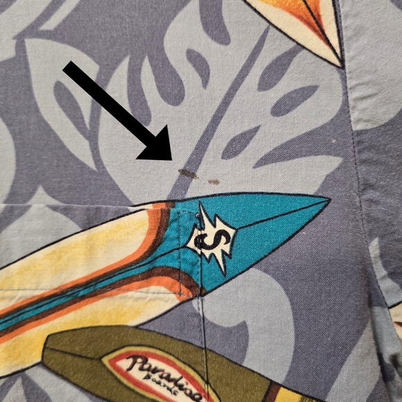 Robert Stock Hawaiian Button Down Surf Board Shirt‎ Short Sleeve Size Medium - Picture 5 of 7